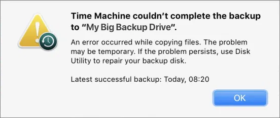 Backup error  | CreativeTechs.com